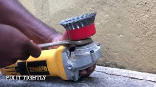 Paint remover on wall using angle grinder | twist brush | angle grinder attachment