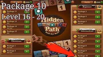 Roll the ball : hidden path || intermediate​ || package 10  || Level 16, 17, 18, 19 & 20 || all Leve