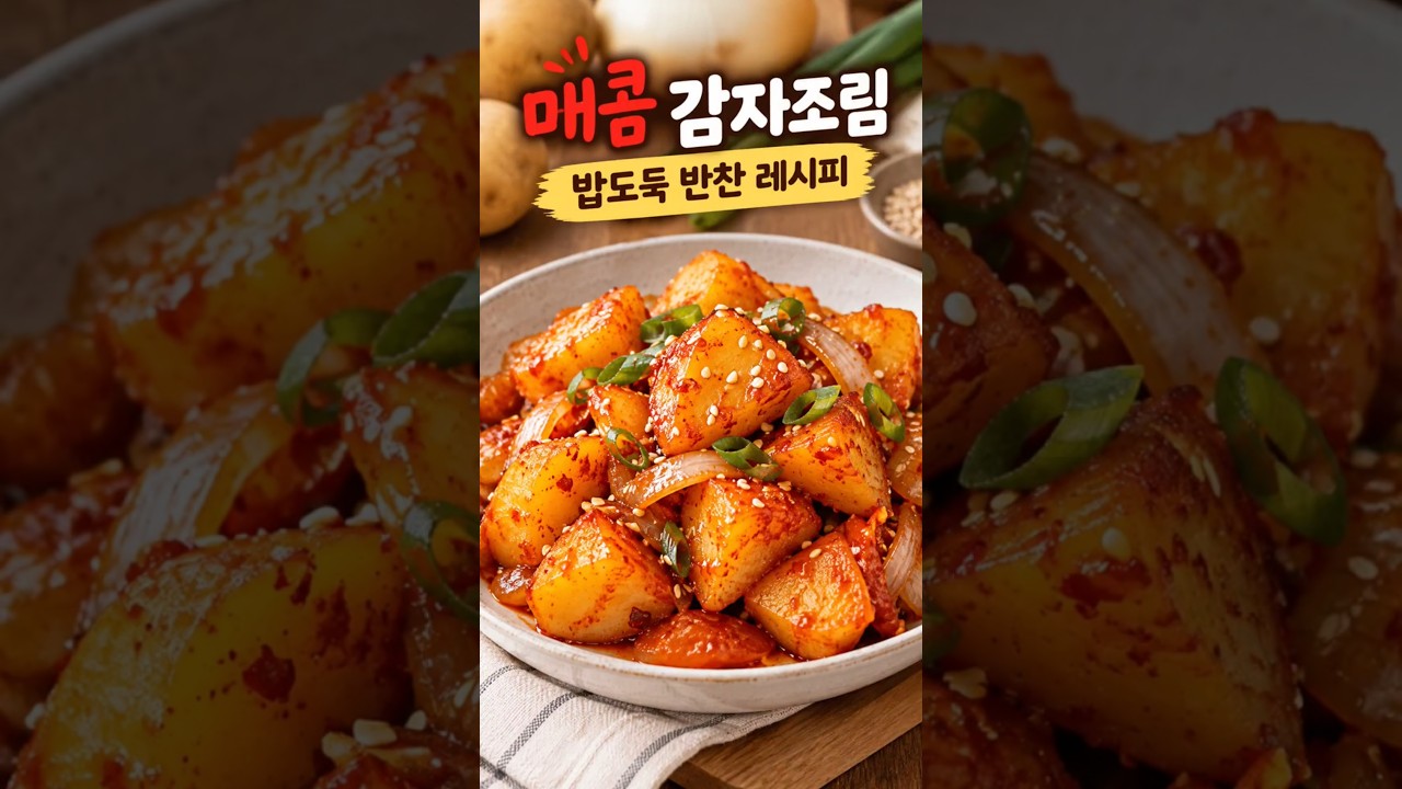 매콤 감자조림 밥도둑 반찬 레시피 레시피 숏폼 썸네일