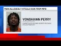 Man arrested after allegedly stealing gun from Montgomery police