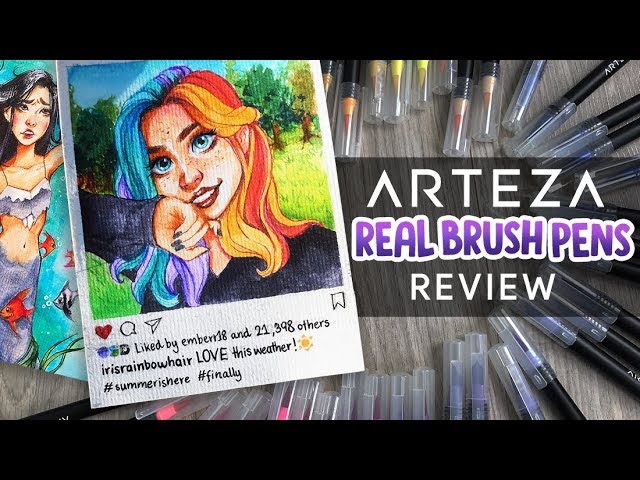 Arteza Real Brush Pens 96 Colors for Watercolor Painting with Flexible Nylon BR