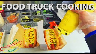 Hot Dogs With Extra French's Mustard!! Food Truck Cooking POV