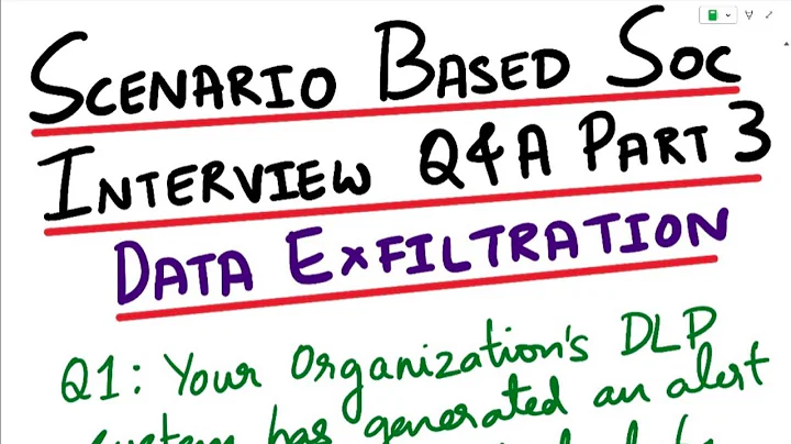 Scenario Based SOC Analyst Interview Questions and Answer| Part 3 | Data Exfiltration | DLP