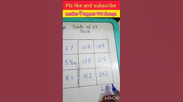 Trick of table 27//#shorts #shortsfeed #youtubeshorts #viralshorts #maths #mathstricks #basicmaths