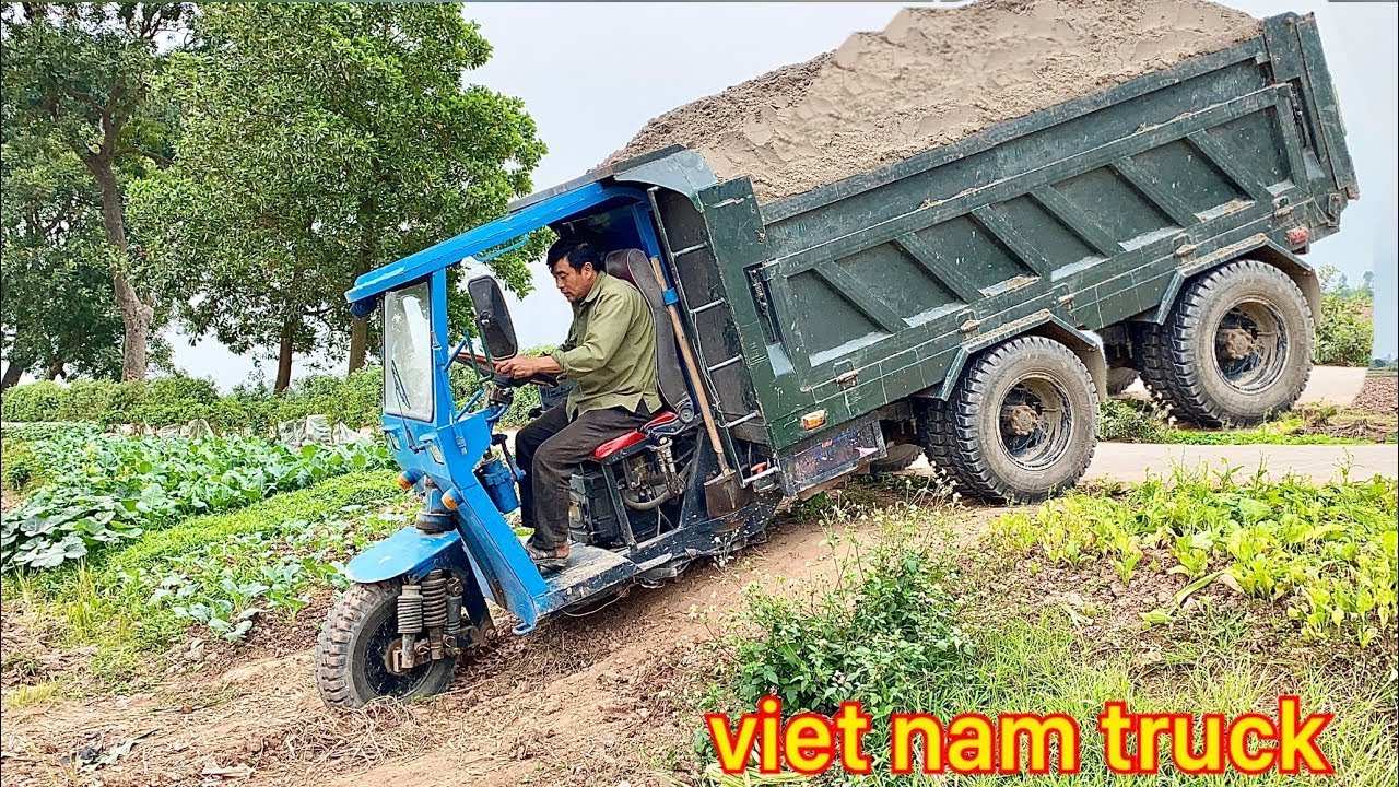CÔNG NÔNG chở cát bốc đầu cực căng  | máy xúc múc đất | ô tô chở đất | hieu excavator