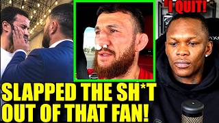 Merab slaps the CRAP out of a fan who confronted him about Umar,Max Holloway on Conor McGregor F-Off