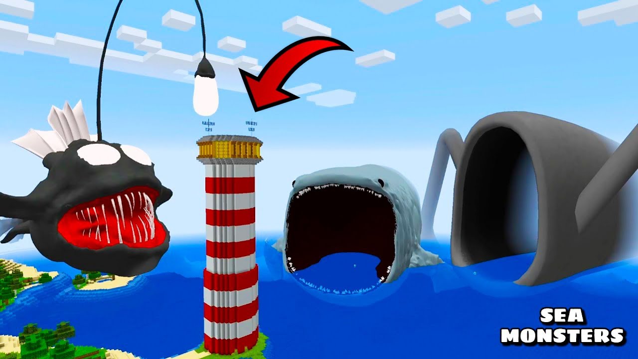 SURVIVING FROM SEA EATER, BLOOP, AND NO MOON in Minecraft - Coffin Meme