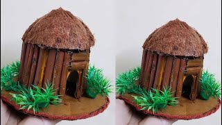Making A Beautiful Hut With Waste Materialdiyhome Decorcreativelp Craft Ideas
