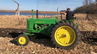 1955 John Deere 70 Diesel Fall Plowing Corn Hitterdal MN 2022