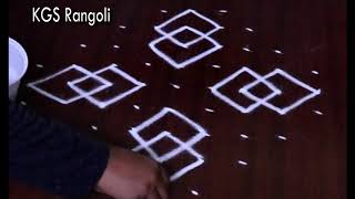 Simple kolam with 9x1 Dots | Daily Rangoli | Friday Kolam | Kolam | Make Rangoli | KGS Rangoli