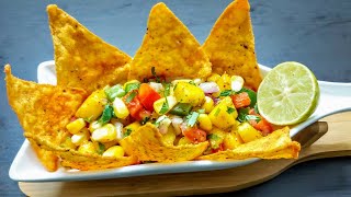 ZERO OIL MANGO AND CORN SALSA | 5 min healthy snack recipe | fireless cooking for kids | mango salsa