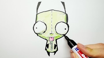 How to Draw GIR From Invader Zim