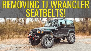 HOW TO REMOVE JEEP WRANGLER TJ SEATBELTS - YouTube
