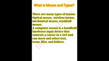 What is mouse and types? #mouse #shorts @bci7academy
