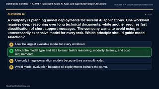 AI-103 | Microsoft Azure AI Apps and Agents Developer Associate | Exam Q&A | Episode 5 (Q41-50)