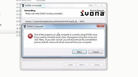 How to Uninstall ivona voices when you get error