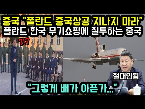 [해외반응] 중국 "폴란드 중국상공 지나지 마라" 폴란드 한국 무기쇼핑에 질투하는 중국 // "그렇게 배가 아픈가..."