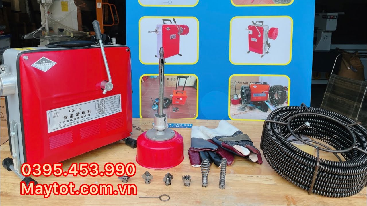 Hướng dẫn sử dụng máy thông cống lò xo dùng chốt hãm - hotline/zalo : 0395.453.990
