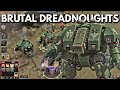 MASSIVE, BRUTAL Warhammer 40K Battle: Dark Angels Dreadnoughts VS Ultramarines Imperial Knights