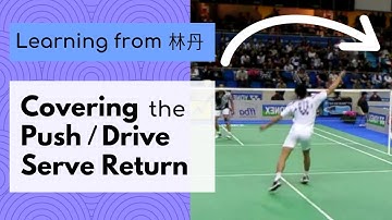 How does Lin Dan cover push serve return? (Mirrored / Right Handed) | Badminton Technique