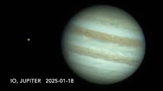 solar eclipse on Jupiter by Io and GRS, 4h time lapse