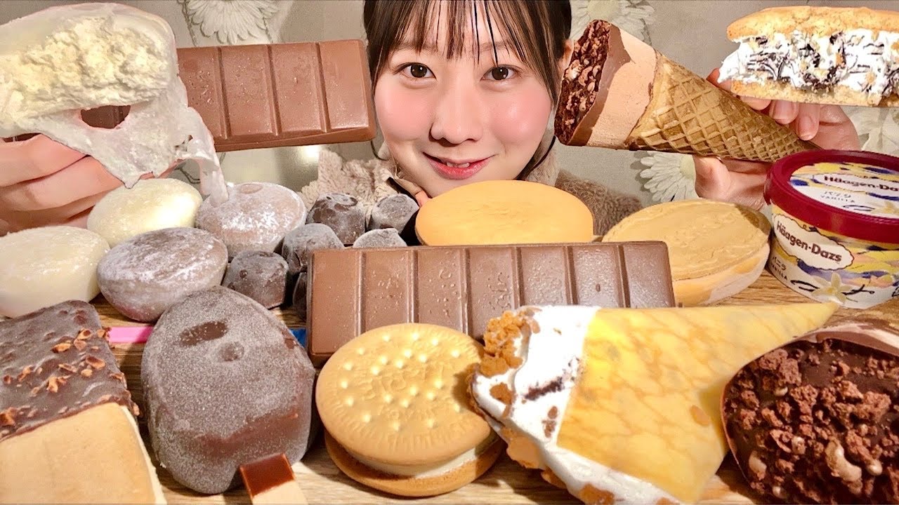 ASMR Японское мороженое【русские субтитры】【Mukbang/ Eating Sounds】