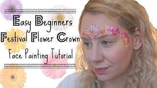 Step-by-Step how to face paint a flower tiara design using Derivan