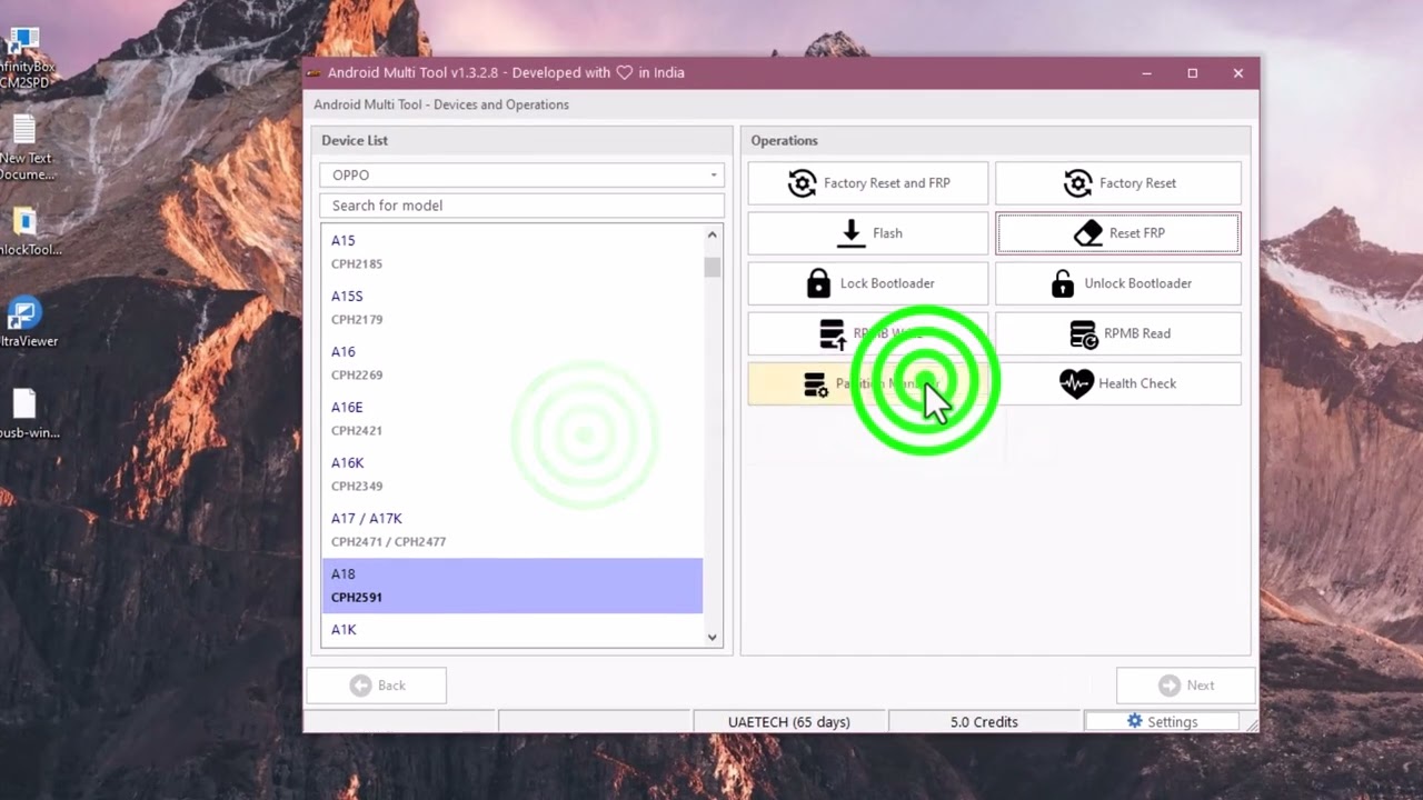 oppo A18 CPH2591 FRP unlock by Android Multi Tool