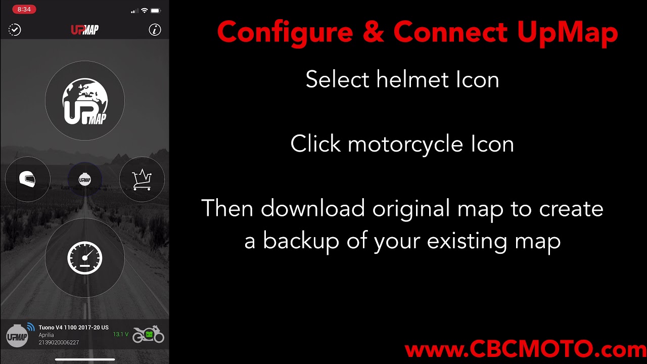 UpMap T800+ ECU Flashing - Aprilia Tuono RSV4,  RS660 & Tuono 660 - Gabro Racing Map - CBCMOTO.com