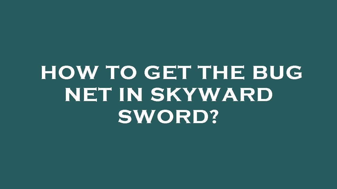 How to get the bug net in skyward sword?