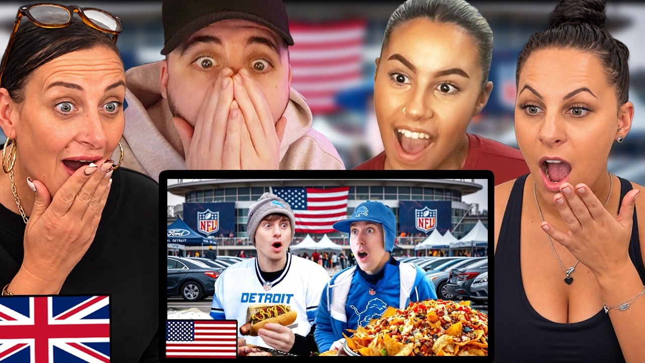 British Family Reacts to Two Brits go Tailgating at an NFL game!