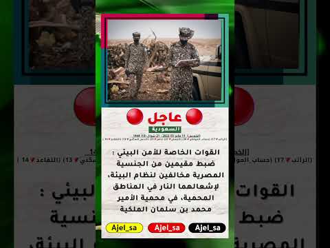القوات الخاصة للأمن البيئي ضبط مقيمين من الجنسية المصرية مخالفين لنظام البيئة لإشعالهما النار