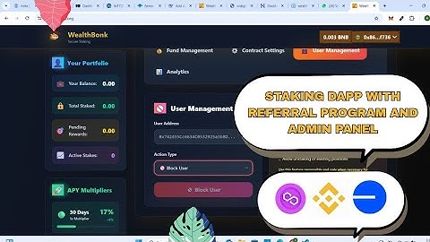🚀 Build Your Own Web3 Staking Dapp with Referral Program + Admin Panel | BNB| ETH | BASE | POL |