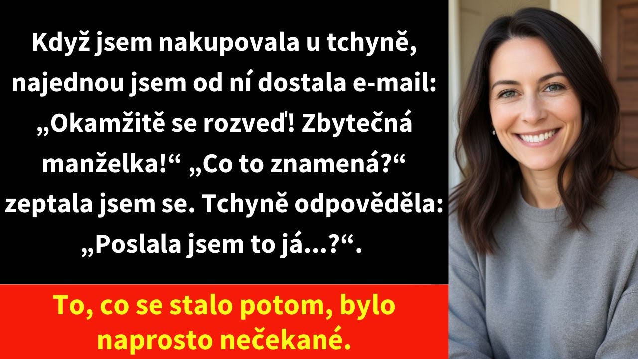 Přesně ve chvíli, kdy jsem si v obchodě zkoušela tričko, mi přišel email. Stála jsem vedle své tchyně, vytáhla telefon a doslova jsem zalapala po dechu. Na displeji svítila zpráva od ní: „Okamžitě...