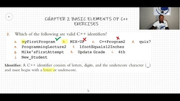 BASIC ELEMENTS OF C++ Exercises 2 Question 2) D S Malik C++ Programming Edition 5
