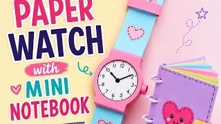 How To Make A EASY Paper Watch ⌚️With Mini Notebook||DIY Easy Origami Paper Watch Tutorial