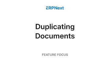 Duplicating Purchase Orders and other documents in ERPNext | ERPNext Feature Focus