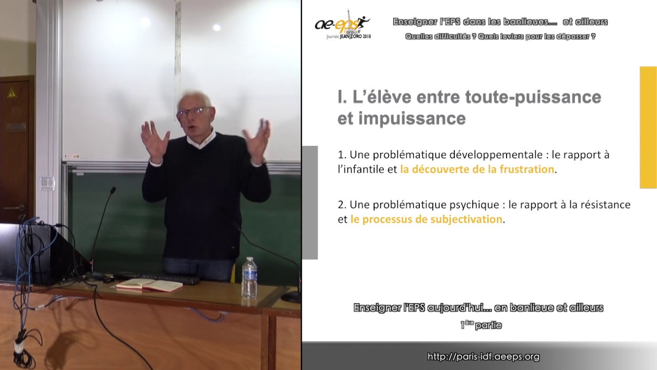Philippe Meirieu : « Enseigner l'EPS aujourd'hui [...] », partie 1/3 — Journée Jean Zoro 2018