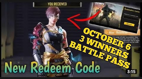 REDEEM CODE INSIDE VIDEO BATTLE PASS GIVE AWAY SEASON 8  October 6 SHOUT OUT #callofduty #codm #cod