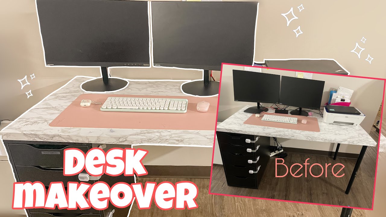 Work from home desk makeover | Cable management | Minimalist and ...