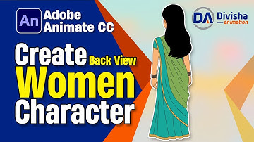 Create Your Own Female Cartoon Character in Adobe Animate | Step-by-Step Back View Tutorial 🎨