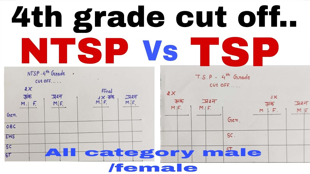 Nontsp/tsp 4th grade cutoff/चतुर्थ श्रेणी नॉन टी.एस. पी और टी.एस. पी कटऑफ