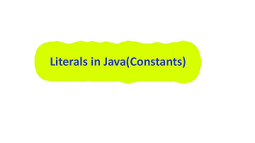 Literals in Java | Java Tutorial