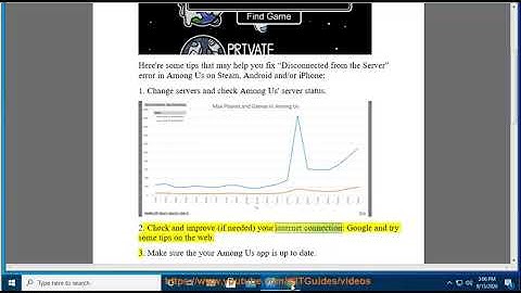 Fix Disconnected from the Server (reliable packet 1 size=16) in Among Us on Steam/Android/iPhone