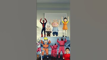 Labubu SpiderMan Naruto Ultraman Play Squid Game #ultraman #spiderman  #squidgame #labubu