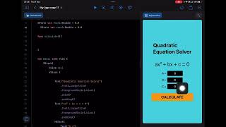 Quadratic equation app using iPad. Part 4