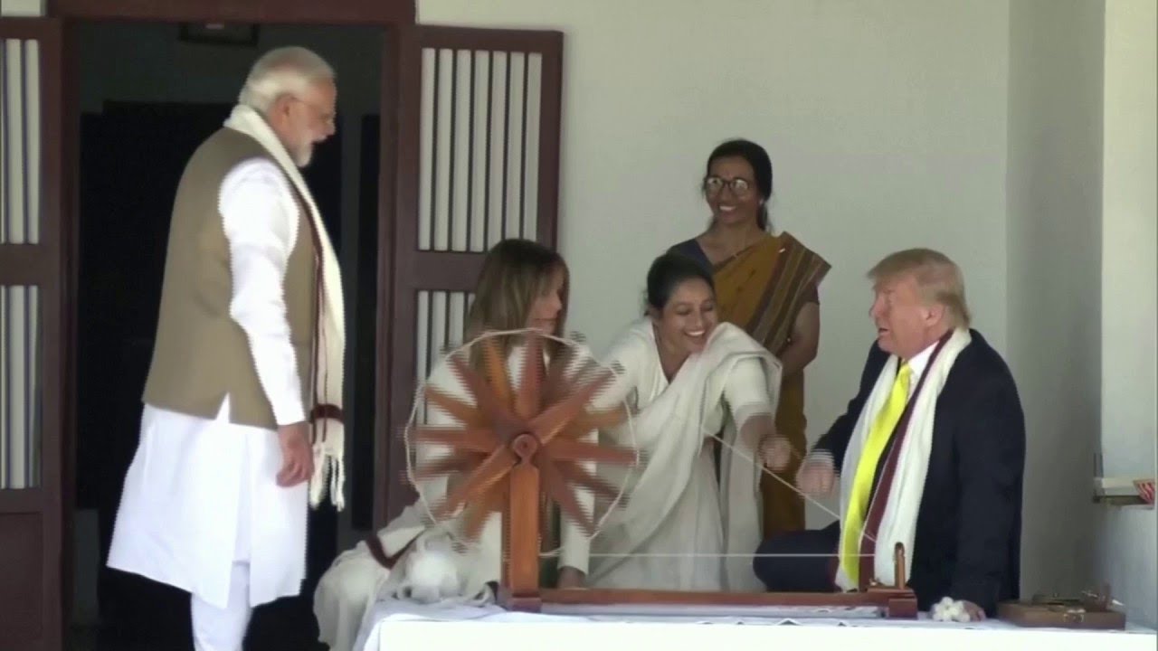 ترامب يزور مقر إقامة المهاتما غاندي مع رئيس الوزراء الهندي ناريندرا مودي