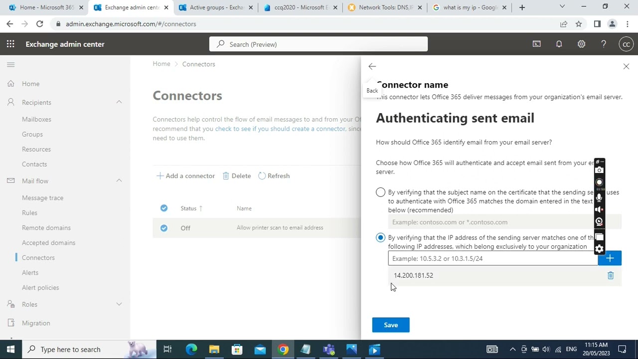 Сканирование с принтера на адрес электронной почты с помощью Office 365