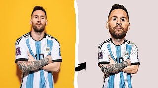 Turn Photo to Cartoon Effect - Photoshop Tutorial || Messi