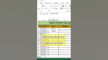 How To Split Full Date In MS Excel  #exceltech #excelfansonly #data #excelworld #finance #viral